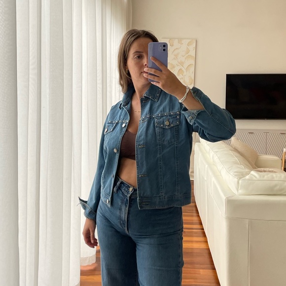 Steele Studded Blue Denim Jacket - Picture 4 of 8